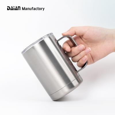 China 16Oz Metal Coffee Mug Durable High Quality Double Wall Vacuum Insulated Mug With Handle for sale