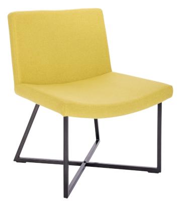 China Van het Accentstoelen van de fluweeldekking de Moderne Stoelen van de het Accentwoonkamer met Lumbale Steun en Zwart Staalbeen Te koop