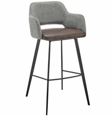 China Stylish Retro Wooden Metal Bar Stools With Swivel / Footrest for sale