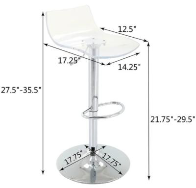 Chine Meubles commerciaux Tabouret à bar en acrylique transparent avec repose-pieds inclus à vendre