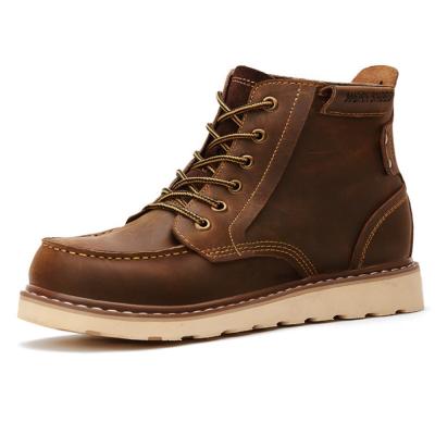 China Newest Trend Work Boots Wear-Resisting Comfortable Lace-up Leather Boots Anti-slippery For Men for sale