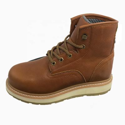 China New Design Genuine Leather Boots Steel Toe Anti-slippery Working Boots For Men for sale