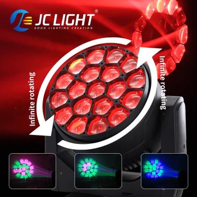 China Disco Zoom Wash K10 19pcs 4in1 Rgbw Led 19*40w Bee Eye Moving Head Wash Light for Wedding Events Party for sale