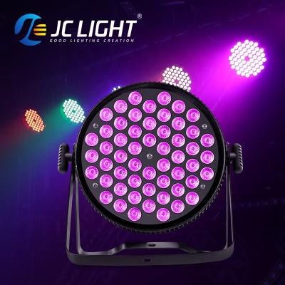 China Bar nightclub events weddings hotels restaurant stage Professional 54 Pcs 3in1 Color Change Dmx512 Sound Activated Control Led Dj Stage Light Dj Party Par Light with Remote Control for sale