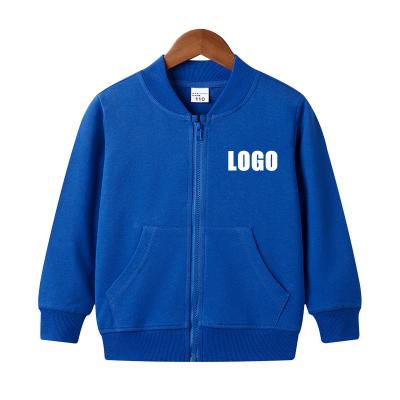 China Custom Logo Wholesale Breathable 2021 Children Clothing Tops Cotton Sports Slim Solid Kids Jackets for sale