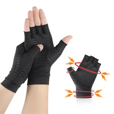 China Home\Gym\China Wholesale Custom Half Finger Sports Performance Sports Silicone Copper Compression Arthritis Gloves for sale