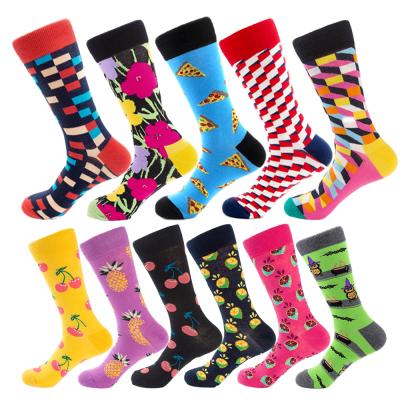 China Wholesale Custom Logo Unisex Cotton Jacquard Colorful Anti-Fault Crew Dress Funny Happy Socks For Women And Men for sale