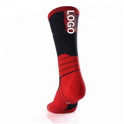 China China Wholesale OEM Logo Custom Breathable Red Sports Antibacterial Elite Crew Basketball Socks For Women And Men for sale