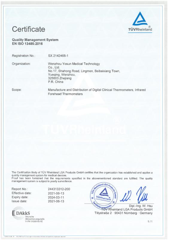 ISO13485 - Wenzhou Caretek Medical Device Co., Ltd.