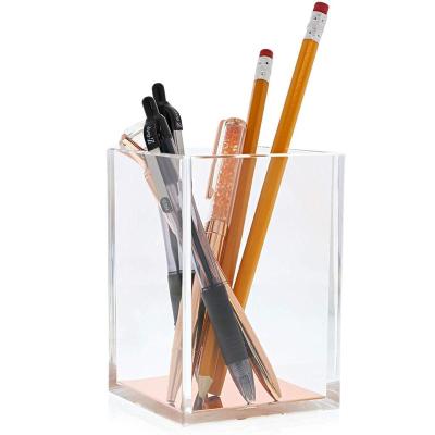 China Factory Custom Acrylic Pen Holder Office Desktop Acrylic Stationery Box Eco - Friendly for sale