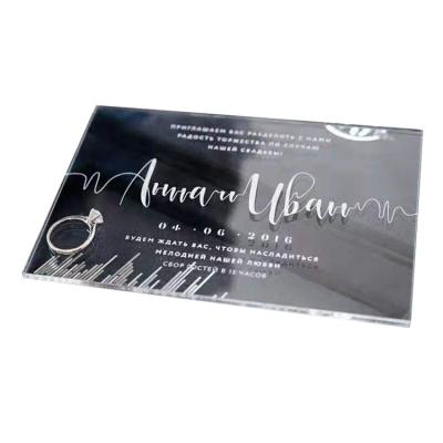 China Non-Toxic High Quality Top Grade Luxury Custom Laser Cut Wedding Acrylic Invitation Card for sale