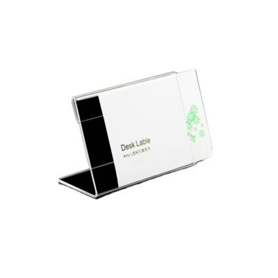 China Name Display Reusable Acrylic L-shape Sign Holder Price Card Holders Acrylic Name Card Holder for sale