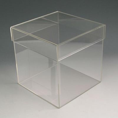 China Recyclable Wholesale Acrylic Square Box Packaging Custom Size Acrylic Clear Color Box With Lid for sale