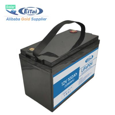 China Household Solar Ion Appliances EITAI 12V 50Ah 100Ah 150Ah LiFePO4 Lithium Batteries 200Ah for sale