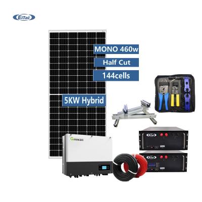 China EITAI Home Hybrid System 3KW 5KW 6kw 10KW Solar Panel Complete System With Battery Solar Power Systems for sale