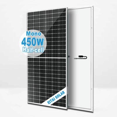 China EITAI Black Frame 460Watt 450Watt 435W 445W 455W MONO Crystalline Cells 440 Watt Half Solar Panel For Home 2108*1048*35mm for sale