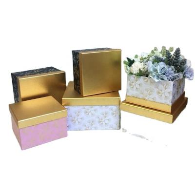 China Handmade High End Hot Stamping Square Gift Box Three Piece Set for sale