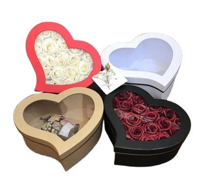 China Handmade high quality heart-shaped gift box paper box three-piece suit packaging flower box packaging sets for sale