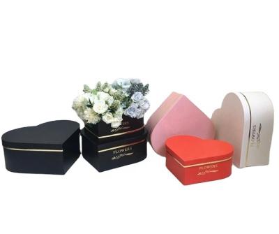 China Heart Shaped Gift Box Handmade Simple Hot Stamping Three Piece Paper Box for sale