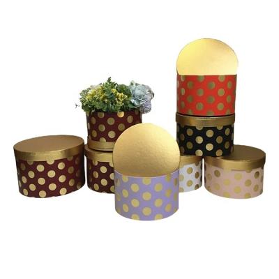 China Large Handmade High-Grade Hot Stamping Polka Dot Round Hug Three-Piece Bucket for sale