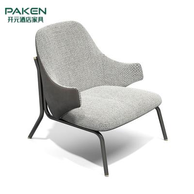 China Modern Design OEM Modern Villa Living Room Custom Furniture Fabric Gray Leisure Chair for sale