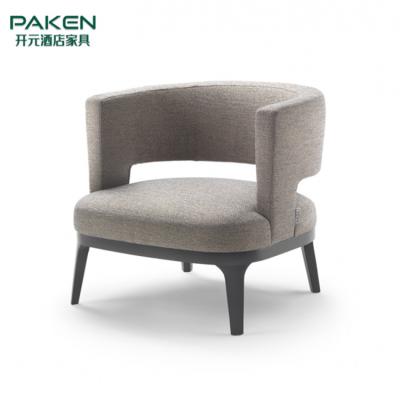 China Customized high quality modern style villa living room furniture fabric sofa chair with wood leg for sale