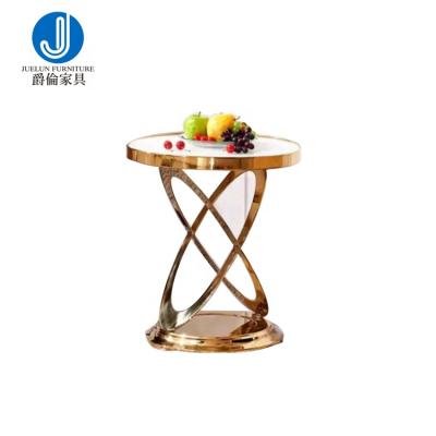 China Stainless Steel Coffee Table Pedestal Coffee Table White Small Side Table Skinny Side Table for sale