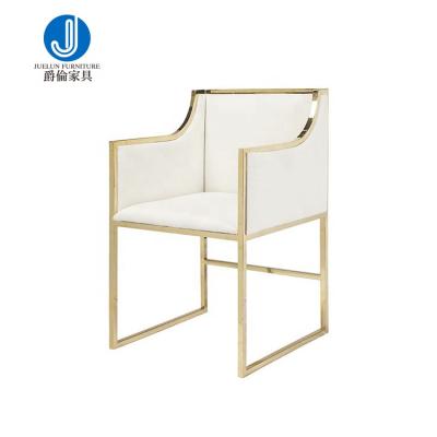 China Modern Wedding White Banquet Room Armchair Cake Room Armrest Chair White Dining Chairs for sale