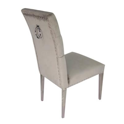 China Stainless Steel Dining Chair Accent Vintage Dining Chair Gray Dining Chair Room Furniture Stainless Steel Natural Chair Dining Velvet for sale