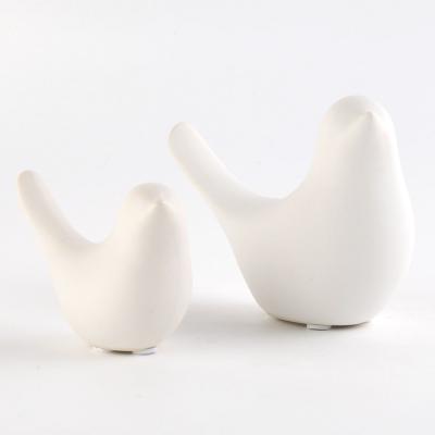 China Art Decor Matte White Black Elegant Graceful Ceramic Bird For Decor Decoration Ornament for sale