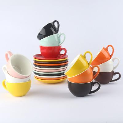 China Porcelain 100ml Banquet Brand Coffee Tea Cups Stocked Ceramic Saucers Sets for sale