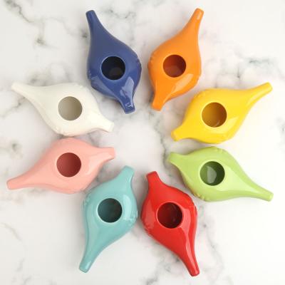 China Wholesale Pink Color Yoga Ceramic Jal Neti Pot Nasal Care BNP01250PK for sale