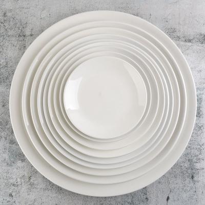 China Viable Wholesale Salad Pasta Dessert 8 Inch Dinner Serving Porcelain Side Ceramic Dish for sale