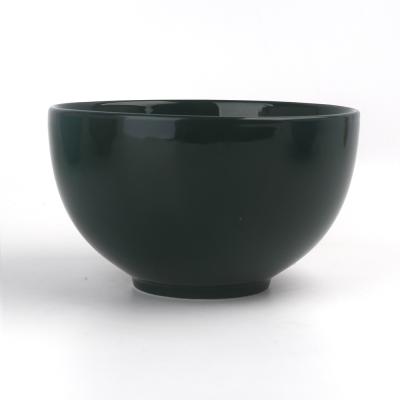 China Sustainable 1500ml Black Color Custom Design Stoneware Japanese Ceramic Soup Bowls Hotel Restaurant Home for sale