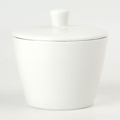 China 160ml Casual White Fine Bone China Simple Custom Design Modern Fashion Sugar Pot Sets for sale