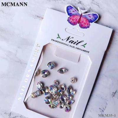 China MCMANN stereo super shiny diamond jewelry nail butterfly ab bottom tip drill dazzle glass transparent special-shaped color for sale