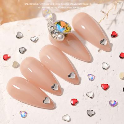 China MCMANN Hot Super Hot Sale Flat Diamond AB Heart Shaped Flat Diamond 3D Design 3D Nail Glass Nail Art for sale