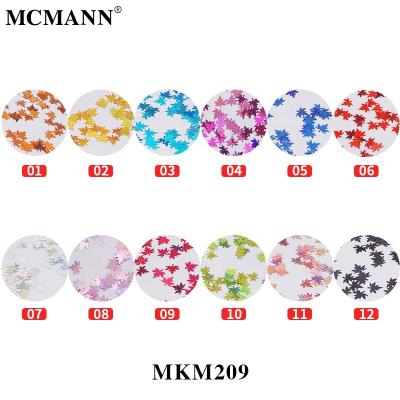 China Finger Nail Art MCMANN Holographic Maple Leaf Nail Art Foil Sequins 3D Laser Glitter Flakes Paillette Chameleon Nails Arts Sticker Decoration for sale