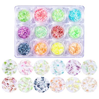 China MCMANN Eco-Friendly Nail Art 12Pcs/Set Fashion Diamond Shaped Glitters Irregular Marbling Nail Sequin Decoration Sticker Designs Wholesale for sale