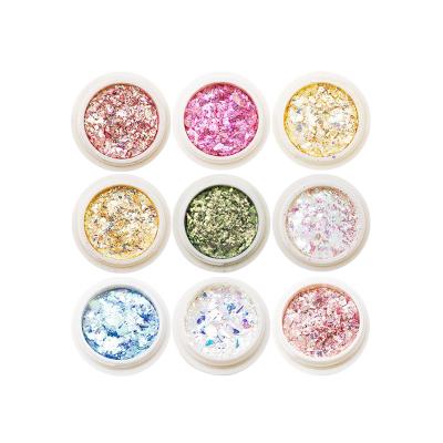 China Wholesale 6 Colors/Box Irregular Laser Glitter Finger Nail Foil Powder For Nail Art Decoration MKM286 for sale