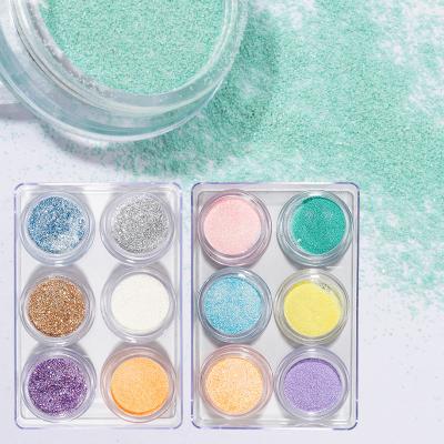 China MCMANN Acrylic Laser Polish Nail Art Powder Decoration Glitter Colorful Eco-Friendly Charming Chameleon Rainbow Powders 6 Colors/Boxes for sale