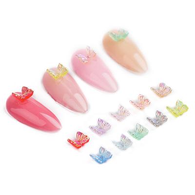 China Cute Plastic Nail Art Decorations DIY Aurora Butterfly Manicure Accessories Wholesale 3D Bear Resin for sale