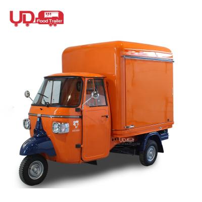 China Electric Van Motorbike Red Hamburger Carts Piaggio Movable Monkey Tricycle Truck Vegetable Processing Factory Food Cart for sale