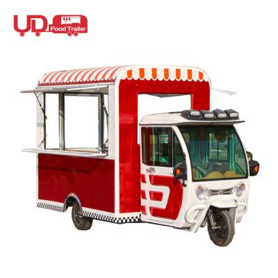 China Electric Mobile Food Van Cart Tricycle Piaggio Ape 3 Wheeler Price Vegetable Processing Plant Food Trucks for sale