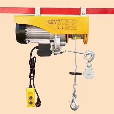 China 1200kg small hoist building material stores household 220v electric hoist wireless remote control small hoist miniature for sale