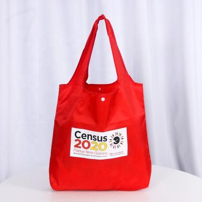 China Polyester Customized Logo Cheap Pocket Foldable Bag Shopping Bag Folding Item Style Packing Pattern Food Custom Hot Selling Promotion for sale