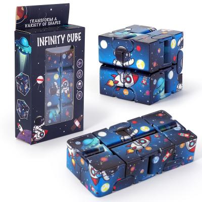 China ABS Stir Stress Anti-Pressure Toys Magic Stirring Person Infinity Cube Toys Mini Colorful Magic Toys for sale