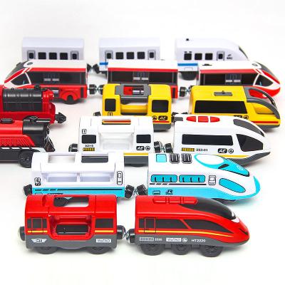 China Slot Toy Train Set For Kids Electric Standard Wooden Railroad Track Slot Adaptable Diecast Toy for sale