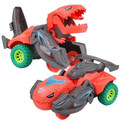 China Toy Fashion Design Model Car Diecast Toys Fall Stunt Car Toy Dinosaur Car Resistant Rotating Wrapping Deformed Toy for sale