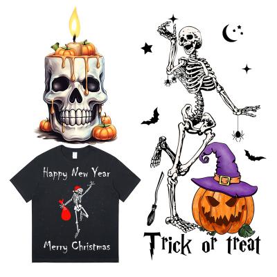 China Custom Factory Dtf Halloween Heat Transfer Design Pattern Sticker Pattern T-shirt Washable for sale